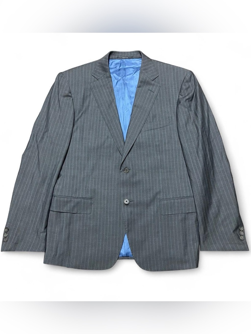Ermenegildo Zegna Blazer Men Gray Pinstripe 2-Button Made in Italy Size 40S